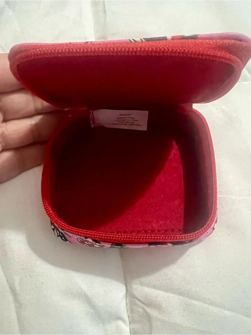 Disney Pink Minnie Mouse Coin Purse with Red Zipper